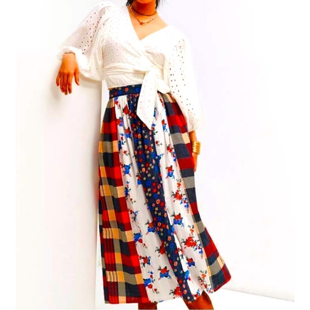 Let Me Be Aline contrast maxi skirt